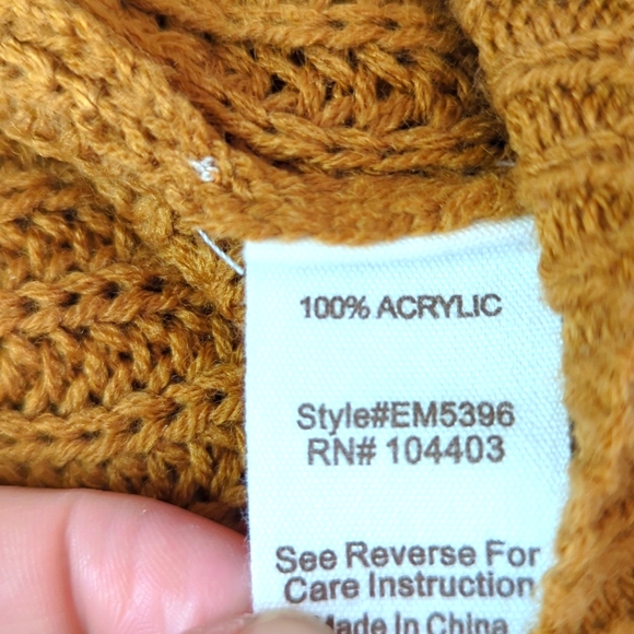 Francesca's E&M Cognac Sweater with Button Detail - Size: L - Picture 8 of 10